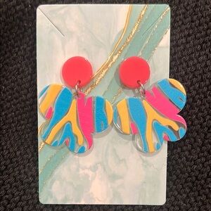 Colorful Abstract Butterfly Earrings‎